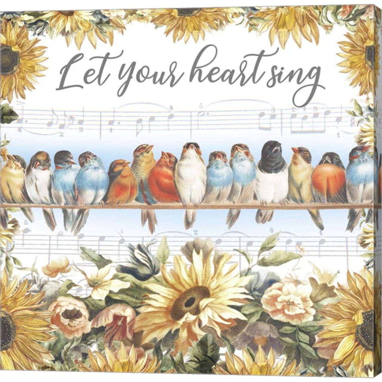 Let Your Heart Sing by Mary Jane Creative 12" x 12" Canvas Wall Art